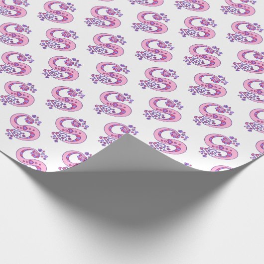 Initiaal letter S monogram gepersonaliseerde omloo Cadeaupapier (Hoek)