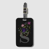Initiaal Letter S Plus Floral Design Bagagelabel (Voorkant (verticaal))