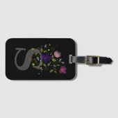Initiaal Letter S Plus Floral Design Bagagelabel (Voorkant (horizontaal))