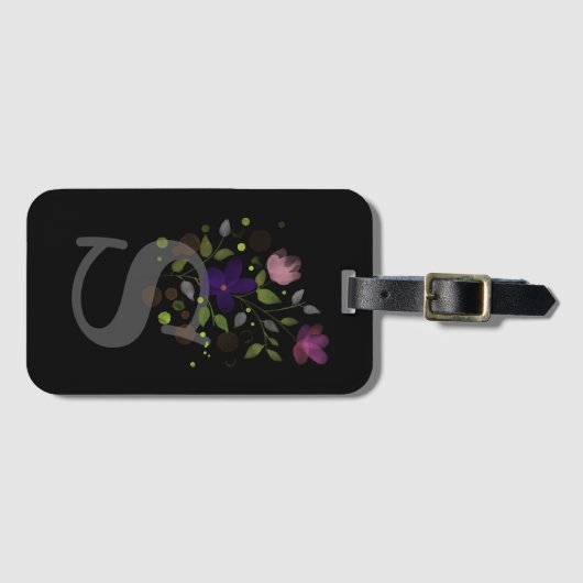 Initiaal Letter S Plus Floral Design Bagagelabel (Voorkant (horizontaal))