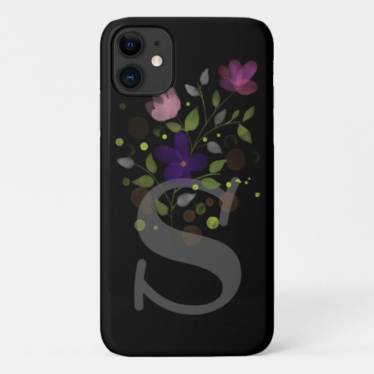 Initiaal Letter S Plus Floral Design Case-Mate iPhone Case (Achterkant)