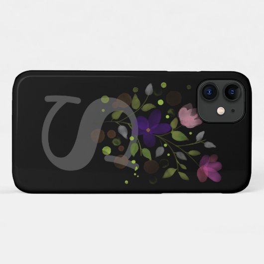 Initiaal Letter S Plus Floral Design Case-Mate iPhone Case (Achterkant (horizontaal))