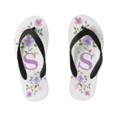 Initiaal Letter S Plus Floral Design Kinder Teenslippers (Voetbed)