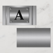 Initiaal Letter Silver Metal Visitekaartjes (Voorkant / Achterkant)