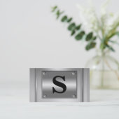 Initiaal Letter Silver Metal Watch Visitekaartjes (Staand voorkant)