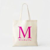 Initiaal Letter Sjabloon Roze monogram Elegant Tote Bag (Voorkant)