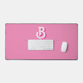 Initiaal Letter Stijlvolle Hot Roze Naam Monogram Bureaumat (Keyboard & Muis)