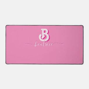 Initiaal Letter Stijlvolle Hot Roze Naam Monogram Bureaumat