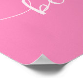 Initiaal Letter Stijlvolle Hot Roze Naam Monogram Poster (Hoek)
