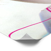 Initiaal Letter Stijlvolle Hot Roze Naam Monogram Poster (Hoek)