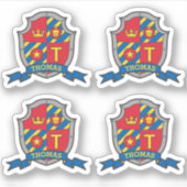 Initiaal letter T op maat Thomas lion crest Sticker (Voorkant)