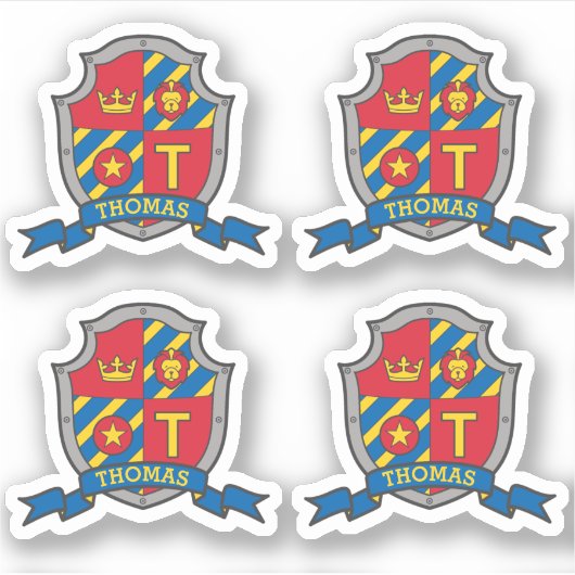 Initiaal letter T op maat Thomas lion crest Sticker (Voorkant)