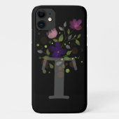 Initiaal Letter T Plus Floral Design Case-Mate iPhone Case (Achterkant)