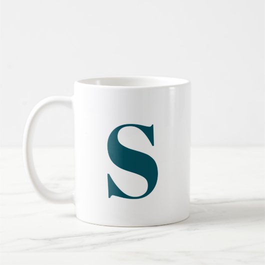 Initiaal Letter Trendy Monogram Modern Stijlvol Co Koffiemok (Links)