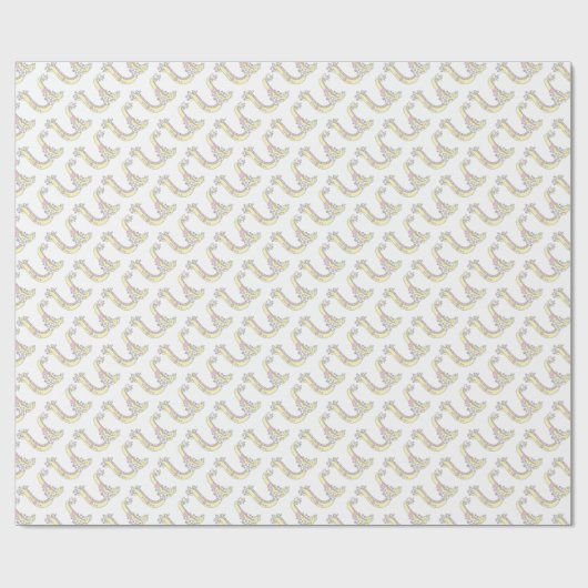 Initiaal letter U monogram gepersonaliseerde omloo Cadeaupapier (Vlak)