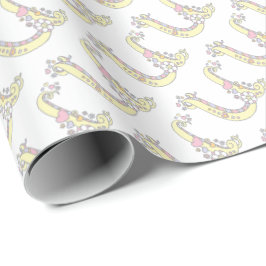 Initiaal letter U monogram gepersonaliseerde omloo Cadeaupapier