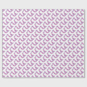 Initiaal letter U monogram roze gepersonaliseerde Cadeaupapier (Vlak)