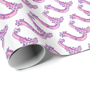 Initiaal letter U monogram roze gepersonaliseerde  Cadeaupapier