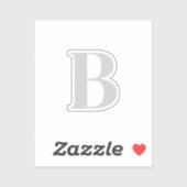 Initiaal Letter uniek grijs monogram Sticker (Vel)