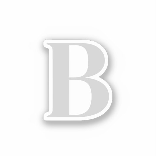 Initiaal Letter uniek grijs monogram Sticker (Voorkant)