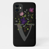 Initiaal Letter V Plus Floral Design Case-Mate iPhone Case (Achterkant)