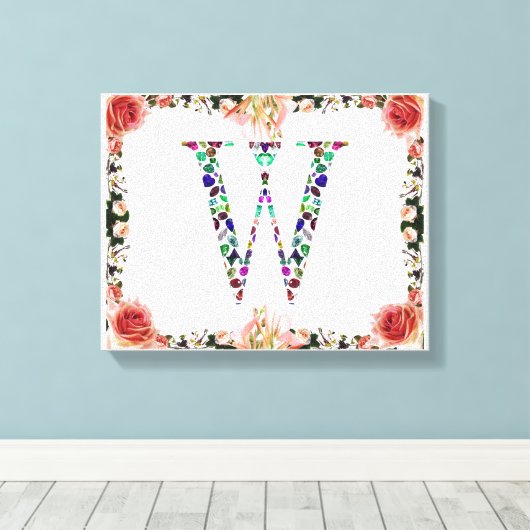 Initiaal letter W Canvas Afdruk (Insitu (Houten vloer))