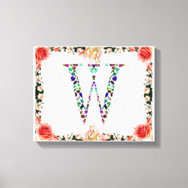 Initiaal letter W Canvas Afdruk
