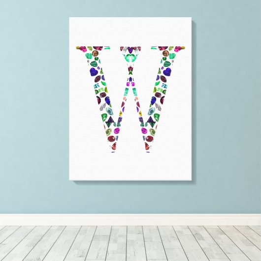 Initiaal letter W Canvas Afdruk (Insitu (Houten vloer))