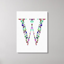 Initiaal letter W Canvas Afdruk