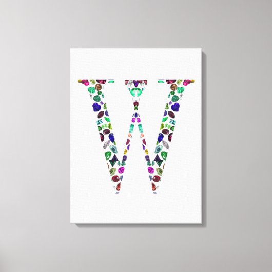 Initiaal letter W Canvas Afdruk (Voorkant)