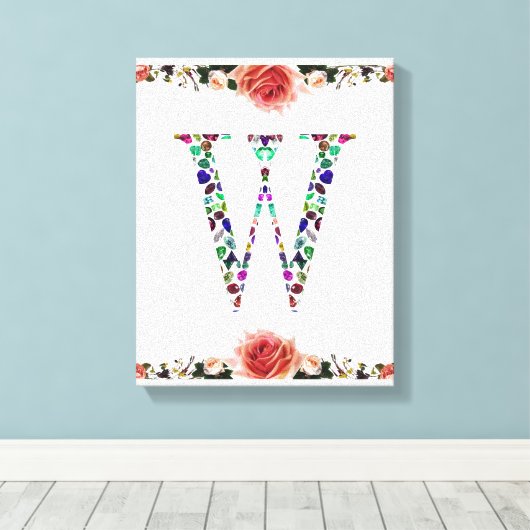 Initiaal letter W Canvas Afdruk (Insitu (Houten vloer))