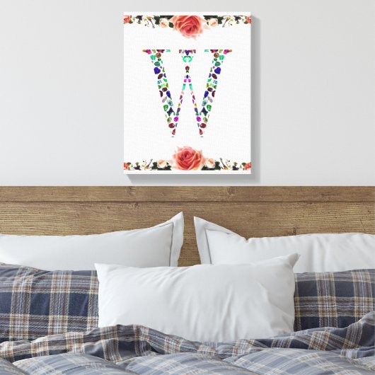 Initiaal letter W Canvas Afdruk (Insitu (Slaapkamer))