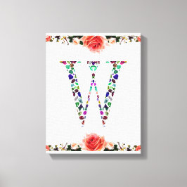 Initiaal letter W Canvas Afdruk