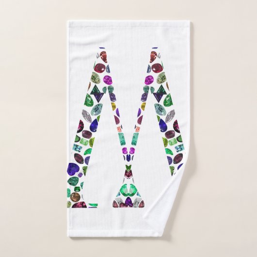Initiaal Letter W Edelsteen Ontwerp Bad Handdoek (Handdoek)
