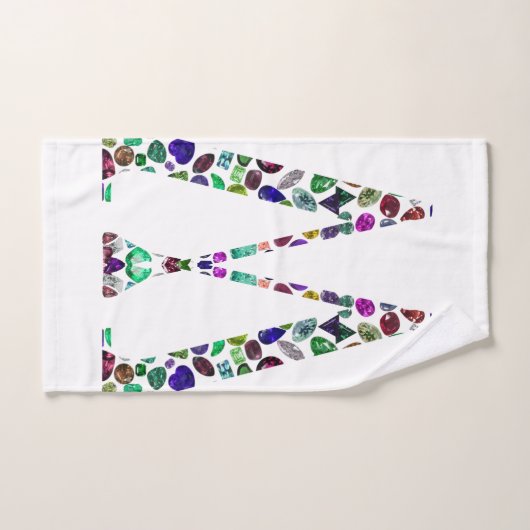 Initiaal Letter W Edelsteen Ontwerp Bad Handdoek (Handdoek)