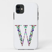 Initiaal Letter W Edelsteen Ontwerp Case-Mate iPhone Case (Achterkant)