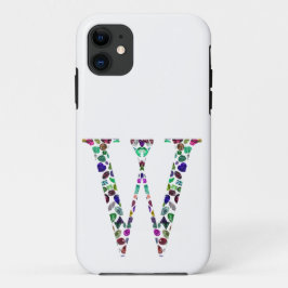 Initiaal Letter W Edelsteen Ontwerp Case-Mate iPhone Case
