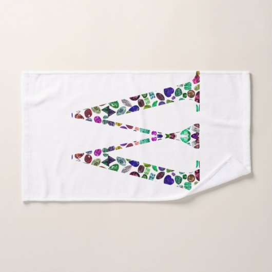 Initiaal Letter W Edelsteen Ontwerp Handdoek (Handdoek)