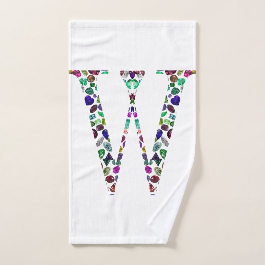 Initiaal Letter W Edelsteen Ontwerp Handdoek (Handdoek)