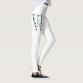 Initiaal Letter W Edelsteen Ontwerp Leggings (Rechts)