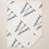 Initiaal Letter W Edelsteen Ontwerp Sherpa Deken (Voorkant)