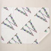 Initiaal Letter W Edelsteen Ontwerp Sherpa Deken (Voorkant (horizontaal))