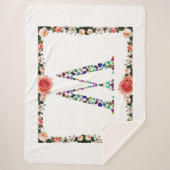 Initiaal Letter W Edelsteen Ontwerp Sherpa Deken (Voorkant)