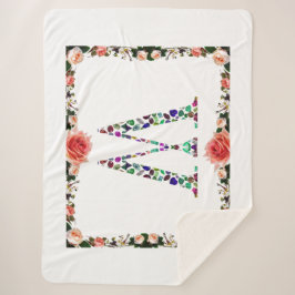 Initiaal Letter W Edelsteen Ontwerp Sherpa Deken