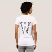Initiaal Letter W Edelsteen Ontwerp T-shirt (Achterkant volledig)