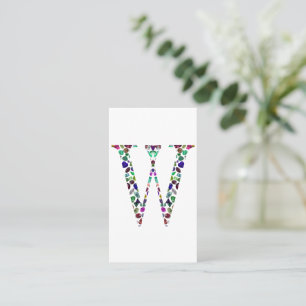 Initiaal Letter W Edelsteen Ontwerp Visitekaartje