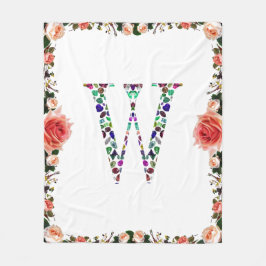Initiaal letter W Fleece Deken