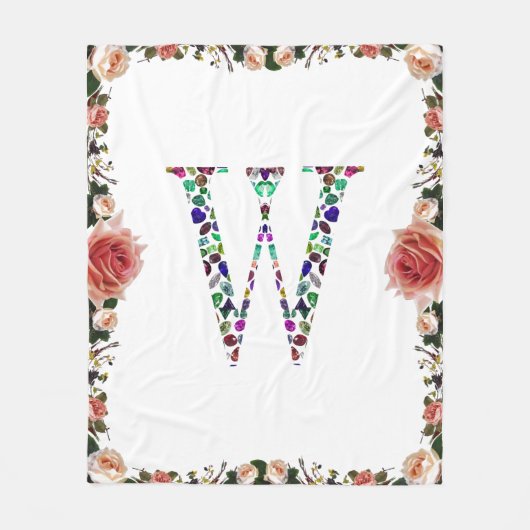 Initiaal letter W Fleece Deken (Voorkant)