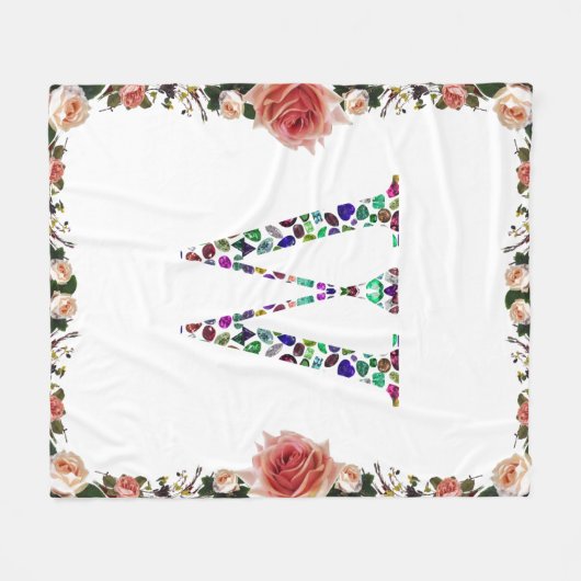 Initiaal letter W Fleece Deken (Voorkant (Horizontaal))