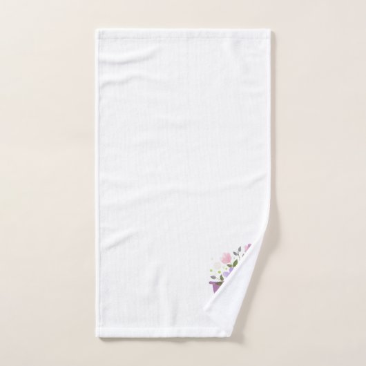 Initiaal Letter W plus Floral Design Bath Towel Se Bad Handdoek (Handdoek)